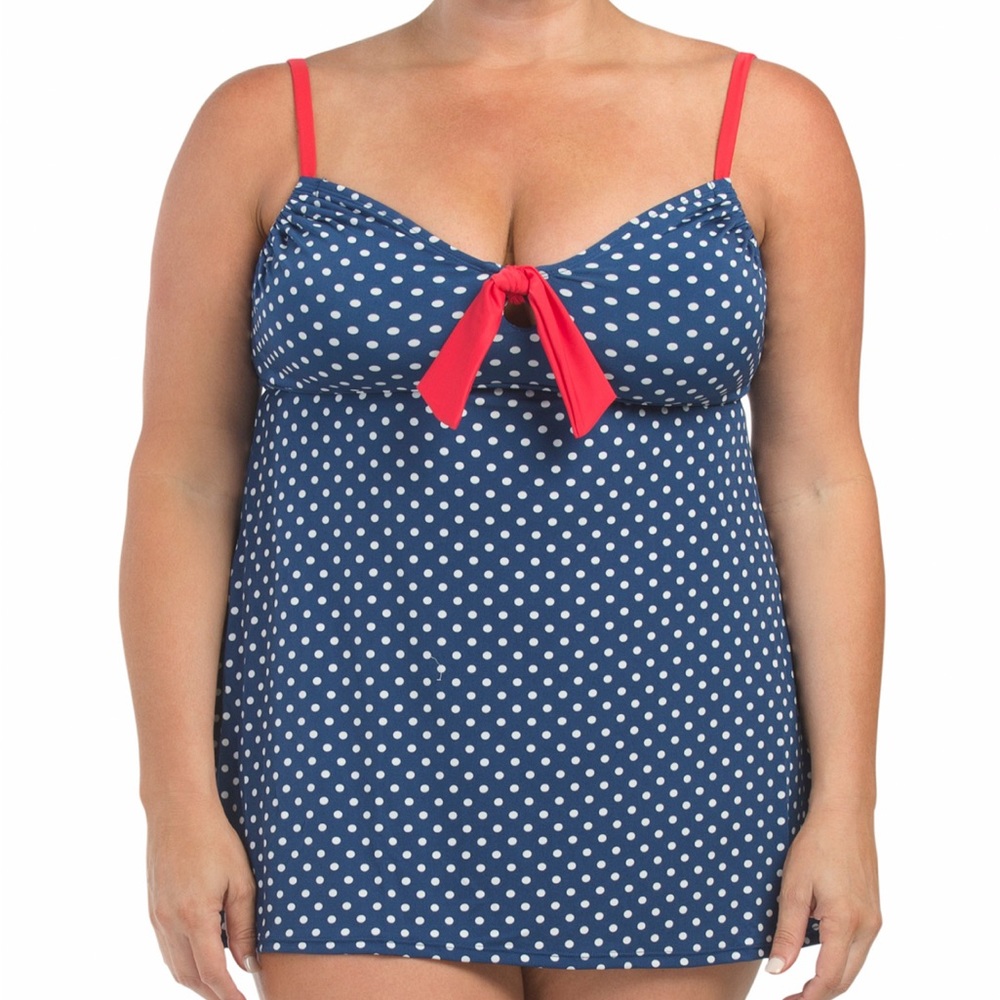 Penbrooke Tie Top Americana Swim Dress NWT